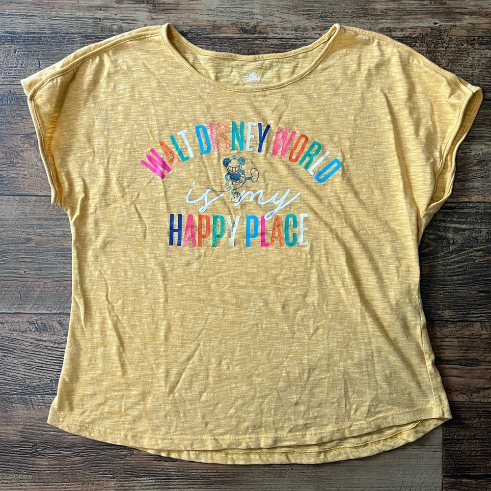 Disney yellow Tee with Colorful Walt Disney”Print